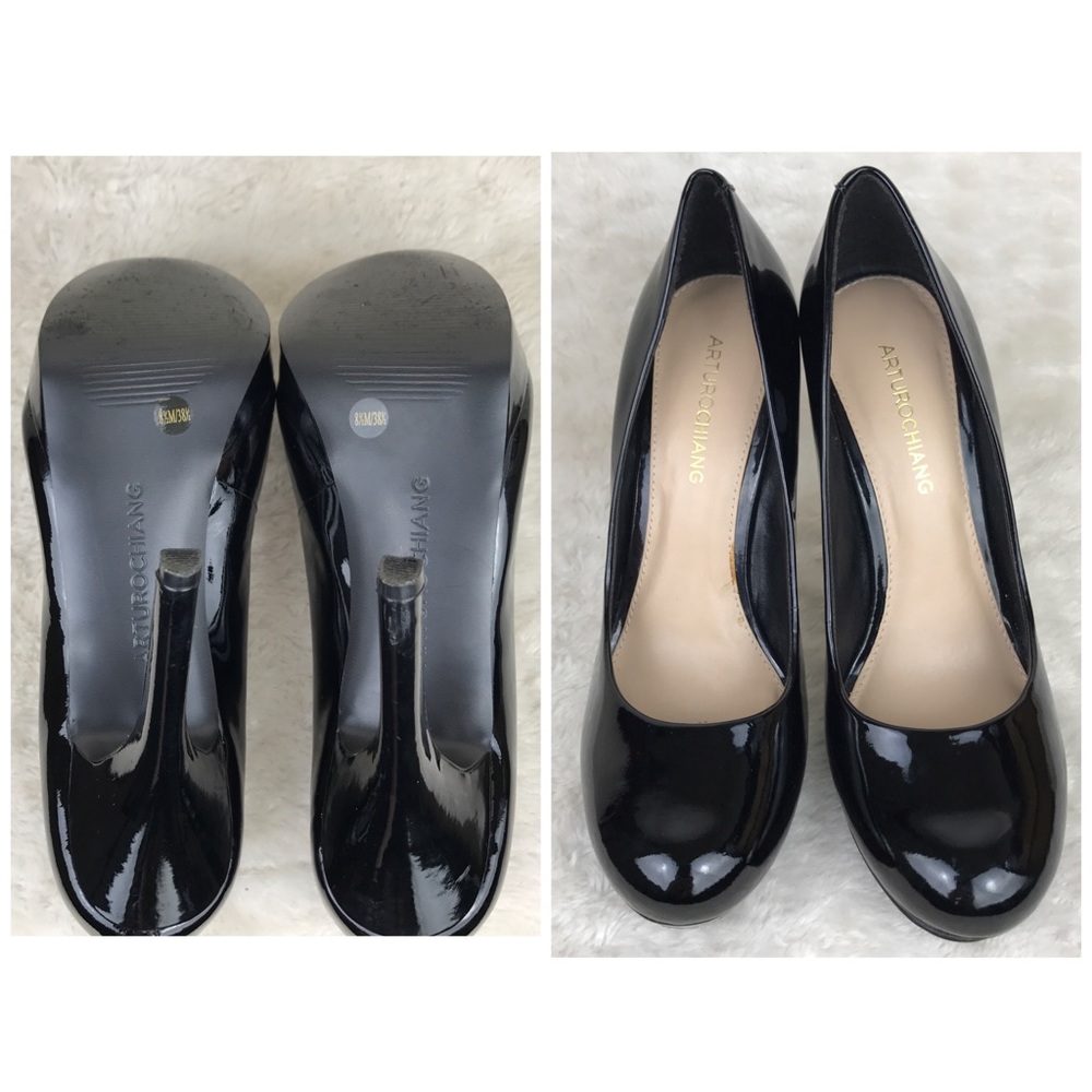 Arturo Chiang Black Soft Patent 5" Heels 8.5 M - Picture 7 of 8
